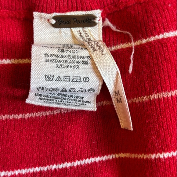 Free People Red Striped Knit Matching set: Sleeveless crop top and skirt, size M - Picture 8 of 9